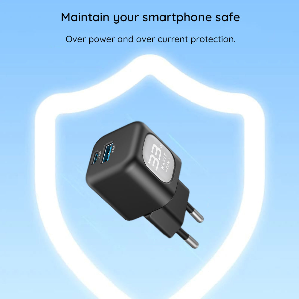 Φορτιστής Δικτύου HAVIT UC230, 33W, 3A, 1 x USB-A - 1 x USB-C, Ροζ