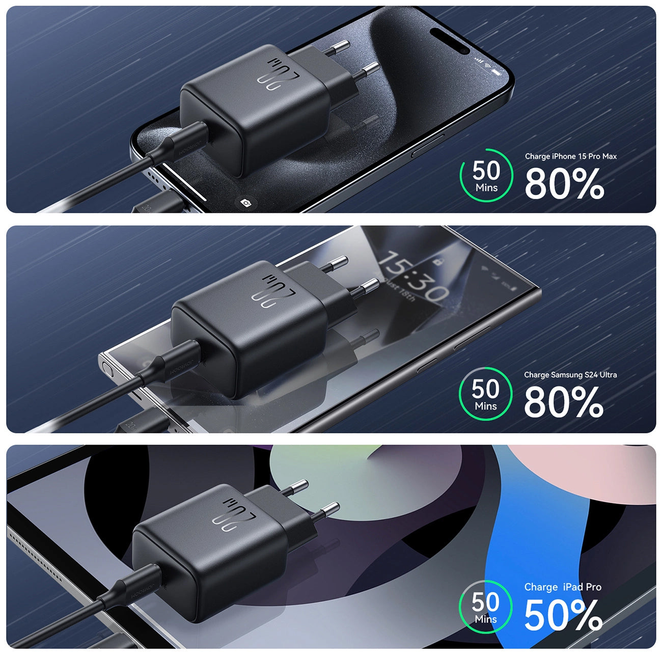 Φορτιστής Δικτύου Joyroom JR-TCF20, 20W, 3A, 1 x USB-C, Μαύρο