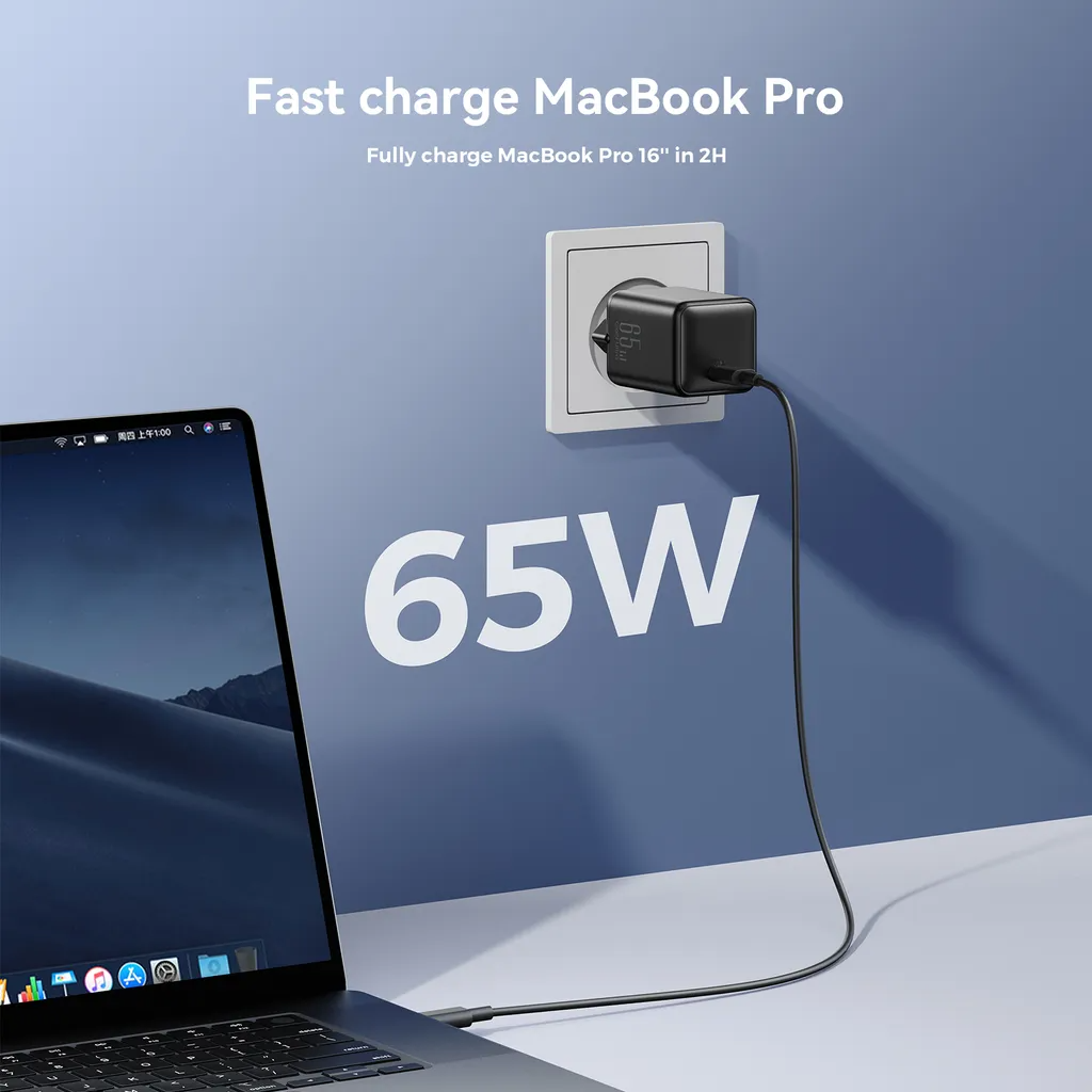 Joyroom JR-TCG18 Network Charger, 65W, 3.25A, 1 x USB-C, Black