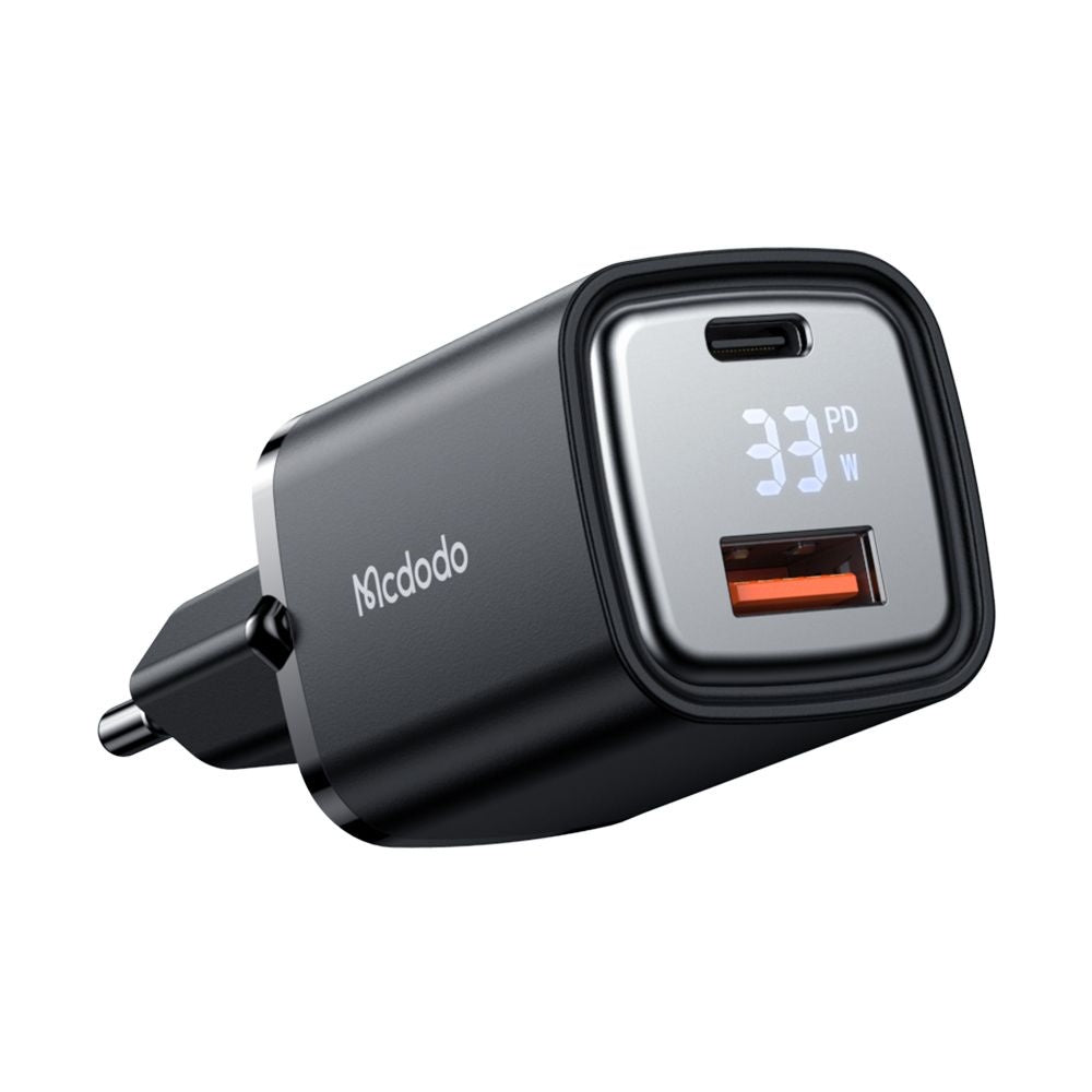 Φορτιστής Δικτύου McDodo CH-1701 Graphite Display, 33W, 3A, 1 x USB-A - 1 x USB-C, Μαύρο