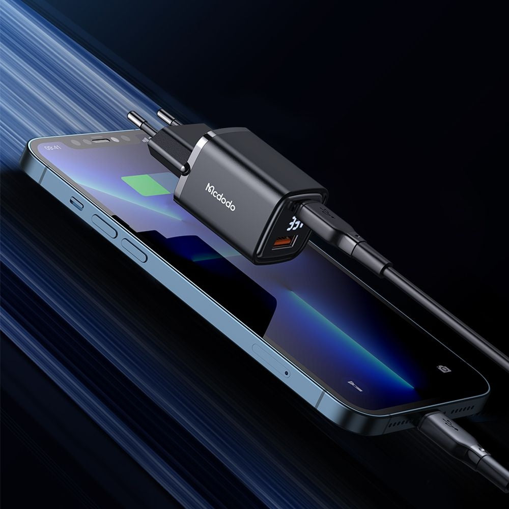 Φορτιστής Δικτύου McDodo CH-1701 Graphite Display, 33W, 3A, 1 x USB-A - 1 x USB-C, Μαύρο