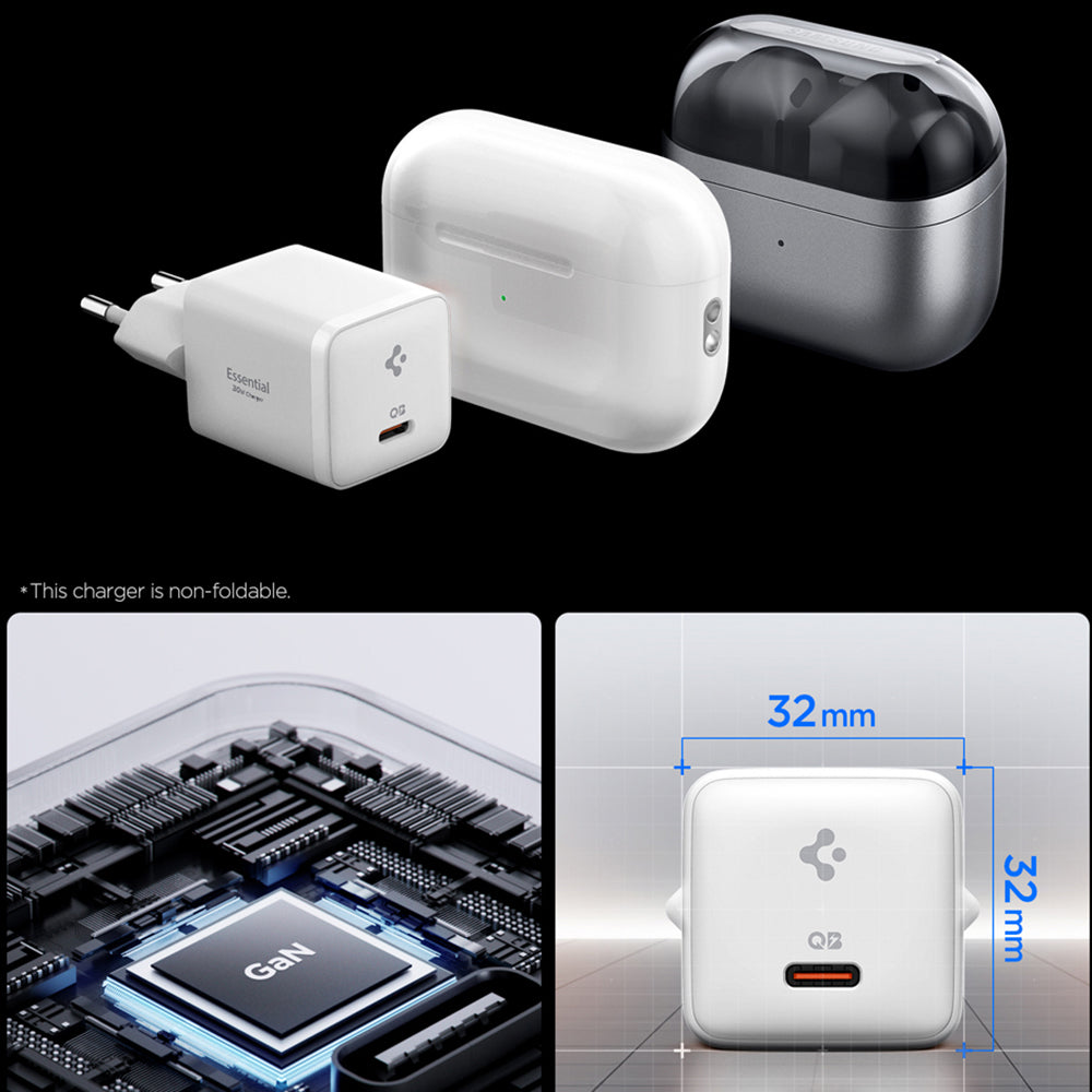 Φορτιστής Δικτύου Spigen EE301EU Essential, 30W, 3A, 1 x USB-C, Λευκό ACH09492
