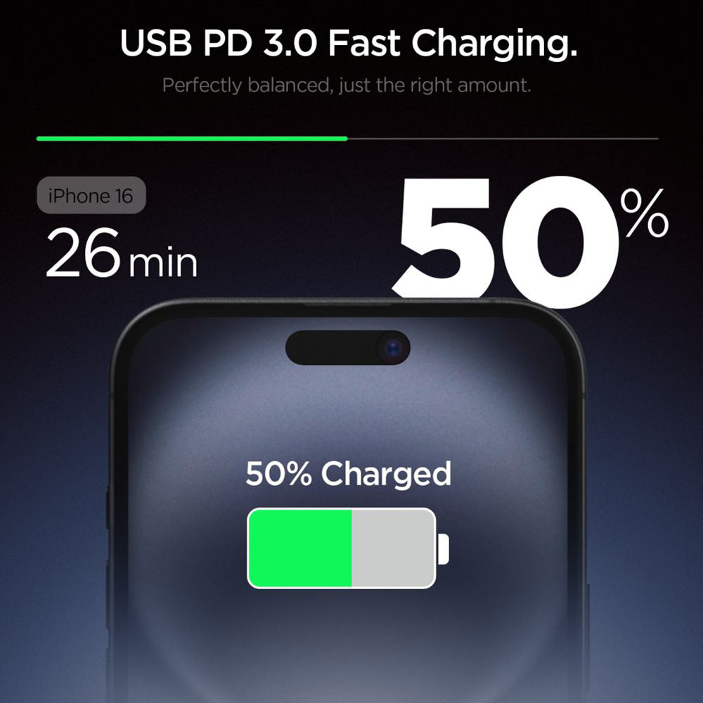 Φορτιστής Δικτύου Spigen Essential, 20W, 3A, 1 x USB-C, Μαύρος