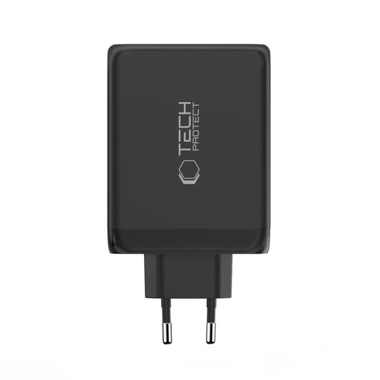 Φορτιστής Δικτύου Tech-Protect NC200W-GAN, 200W, 5A, 1 x USB-A - 3 x USB-C, Μαύρο