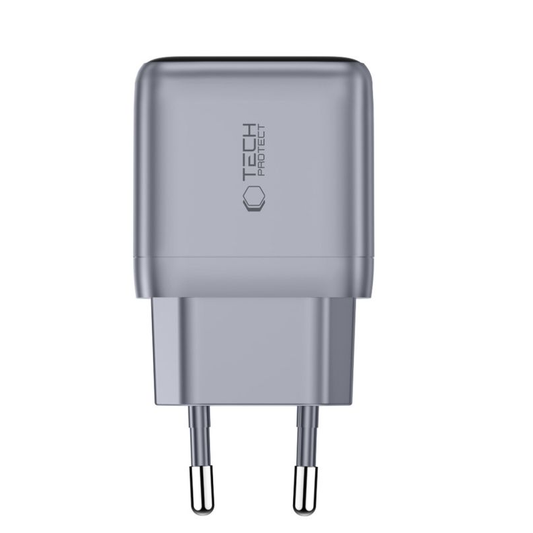 Φορτιστής Δικτύου Tech-Protect NC45W Display, 45W, 3A, 1 x USB-C, Γκρι