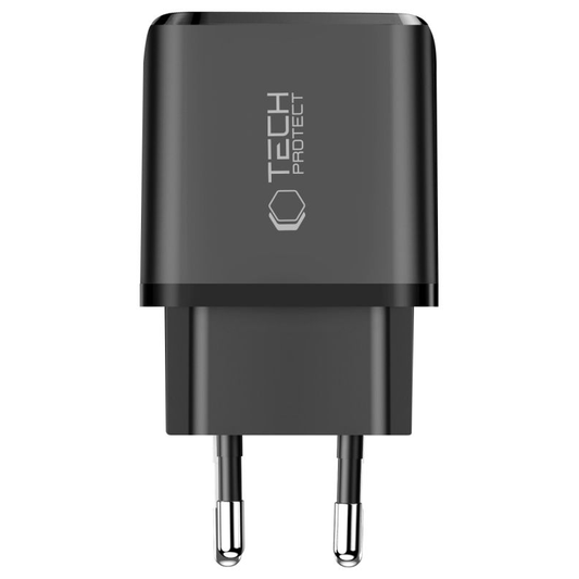 Φορτιστής Δικτύου Tech-Protect NCA45W, 45W, 3A, 1 x USB-A - 1 x USB-C, Μαύρο