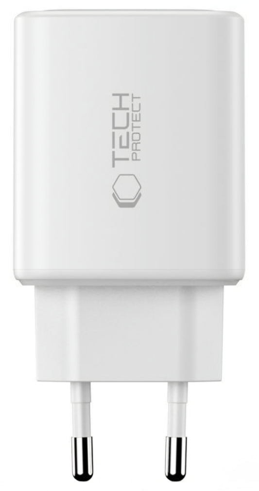 Φορτιστής Δικτύου Tech-Protect NCA65W, 65W, 3A, 1 x USB-A - 2 x USB-C, Λευκό