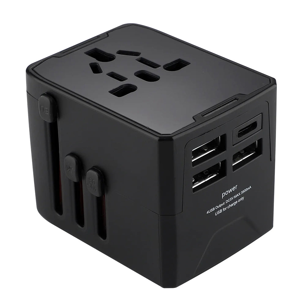 Φορτιστής Δικτύου Techsuit HHT520 Travel, 15W, 3A, 3 x USB-A - 1 x USB-C, Μαύρο