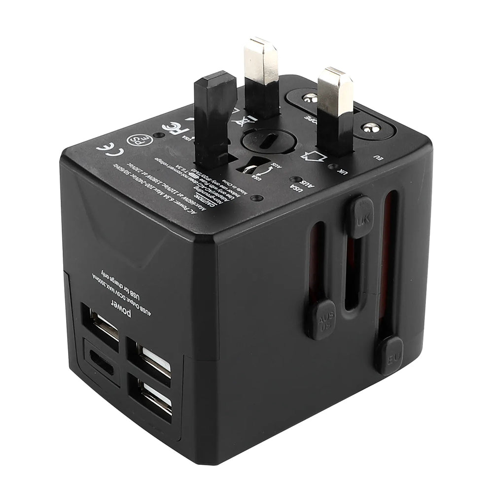 Φορτιστής Δικτύου Techsuit HHT520 Travel, 15W, 3A, 3 x USB-A - 1 x USB-C, Μαύρο
