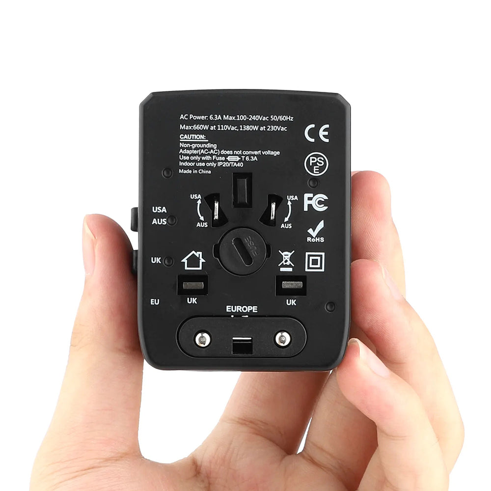 Φορτιστής Δικτύου Techsuit HHT520 Travel, 15W, 3A, 3 x USB-A - 1 x USB-C, Μαύρο