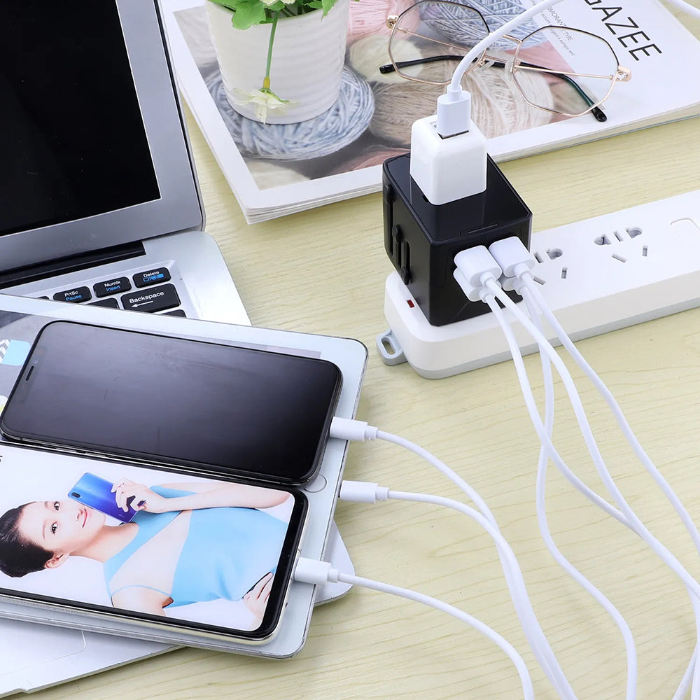 Φορτιστής Δικτύου Techsuit HHT520 Travel, 15W, 3A, 3 x USB-A - 1 x USB-C, Μαύρο