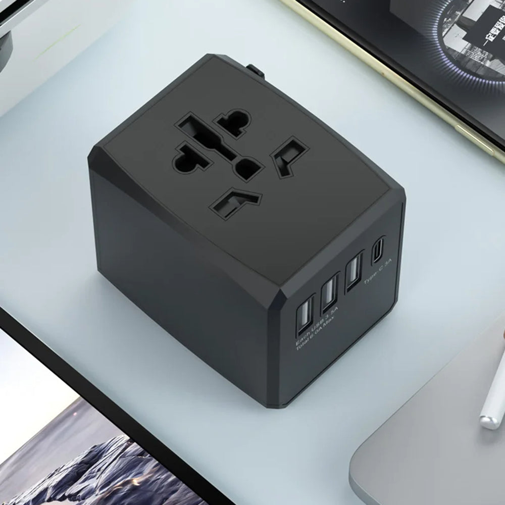 Φορτιστής Δικτύου Techsuit HHT904-B1 Travel, 15W, 3A, 3 x USB-A - 1 x USB-C, Μαύρο