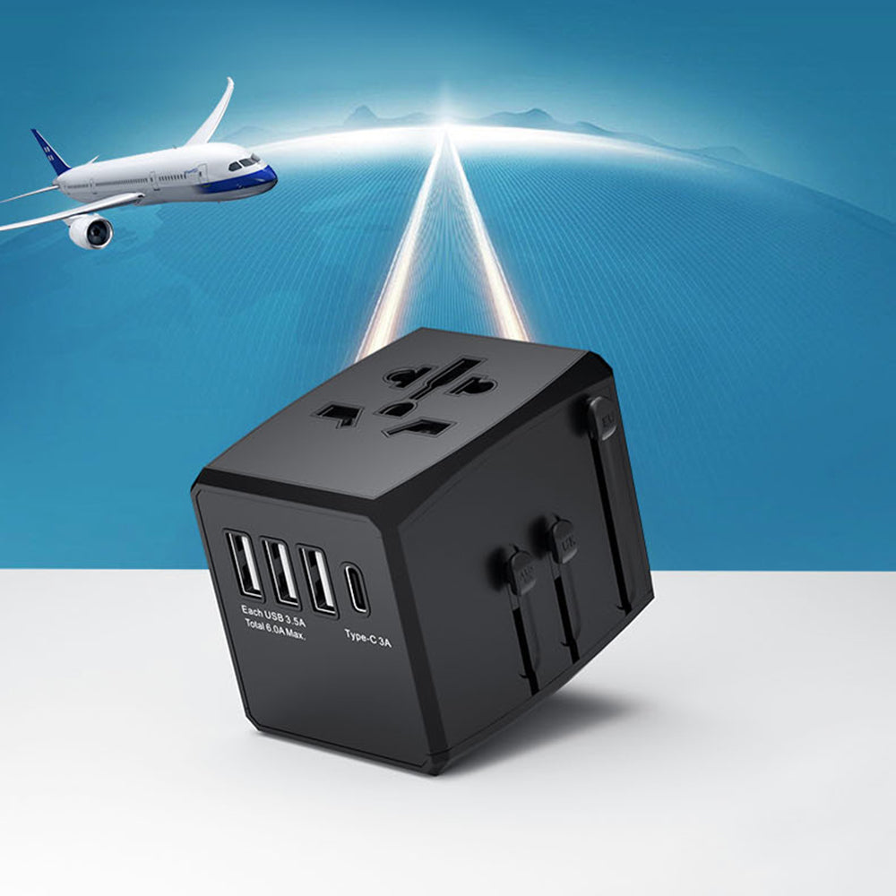 Φορτιστής Δικτύου Techsuit HHT904-B1 Travel, 15W, 3A, 3 x USB-A - 1 x USB-C, Μαύρο