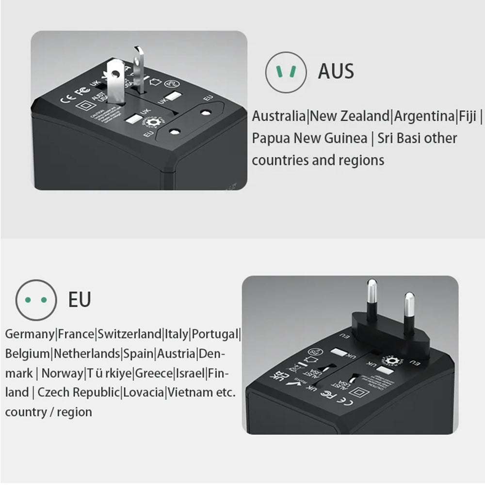 Φορτιστής Δικτύου Techsuit HHT904-B1 Travel, 15W, 3A, 3 x USB-A - 1 x USB-C, Μαύρο