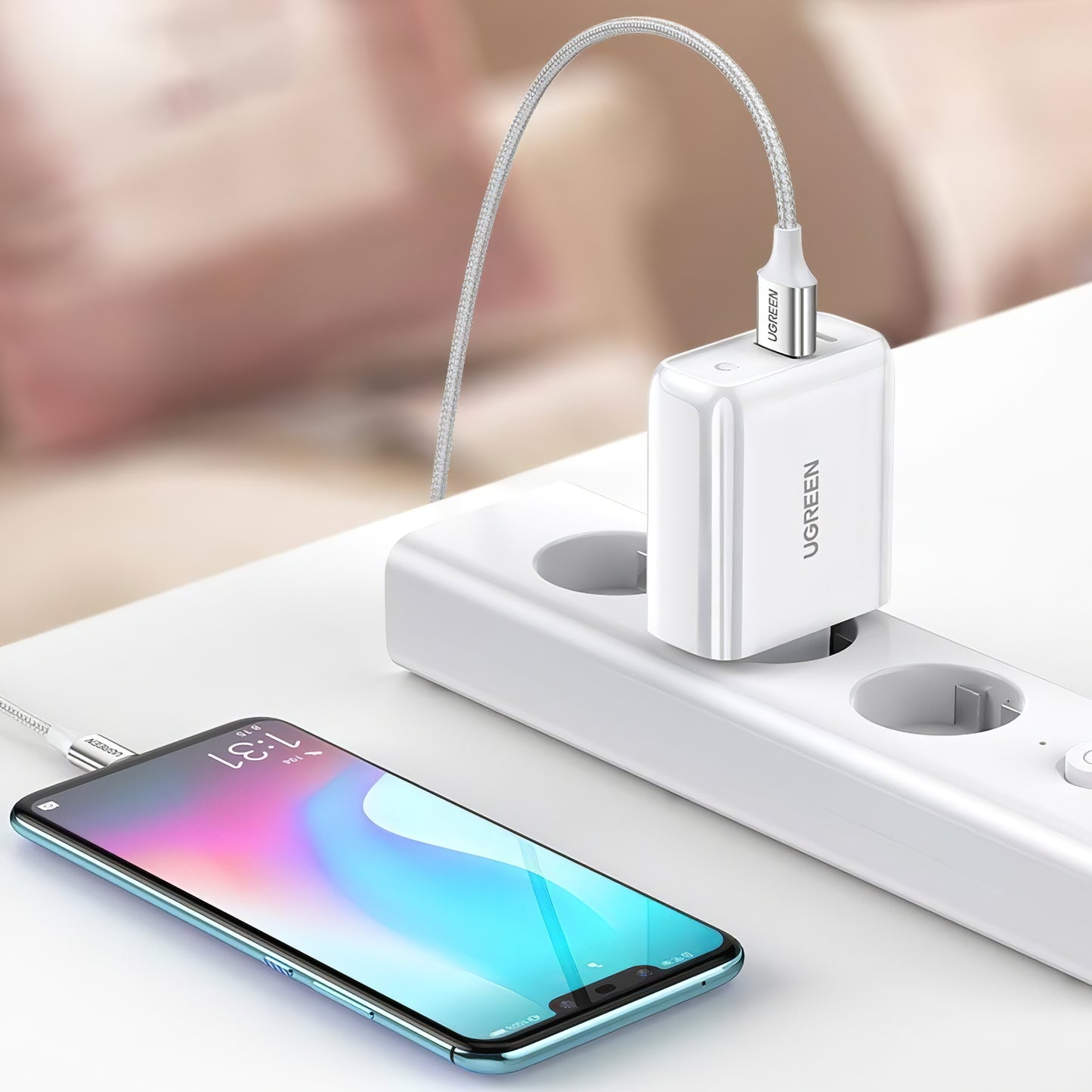 Φορτιστής δικτύου UGREEN CD170, 36W, 3A, 1 x USB-A - 1 x USB-C, Λευκό