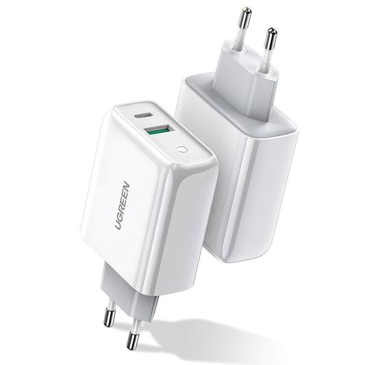 Φορτιστής δικτύου UGREEN CD170, 36W, 3A, 1 x USB-A - 1 x USB-C, Λευκό