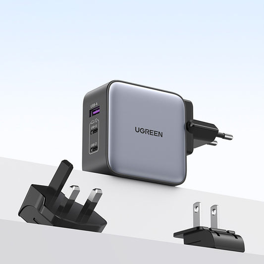 Φορτιστής δικτύου UGREEN CD296, 65W, 5A, 1 x USB-A - 2 x USB-C, γκρι
