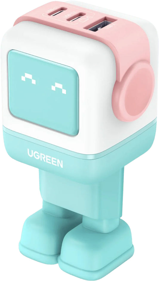 Φορτιστής δικτύου UGREEN CD361 Uno, 65W, 3.25A, 1 x USB-A - 2 x USB-C, τυρκουάζ