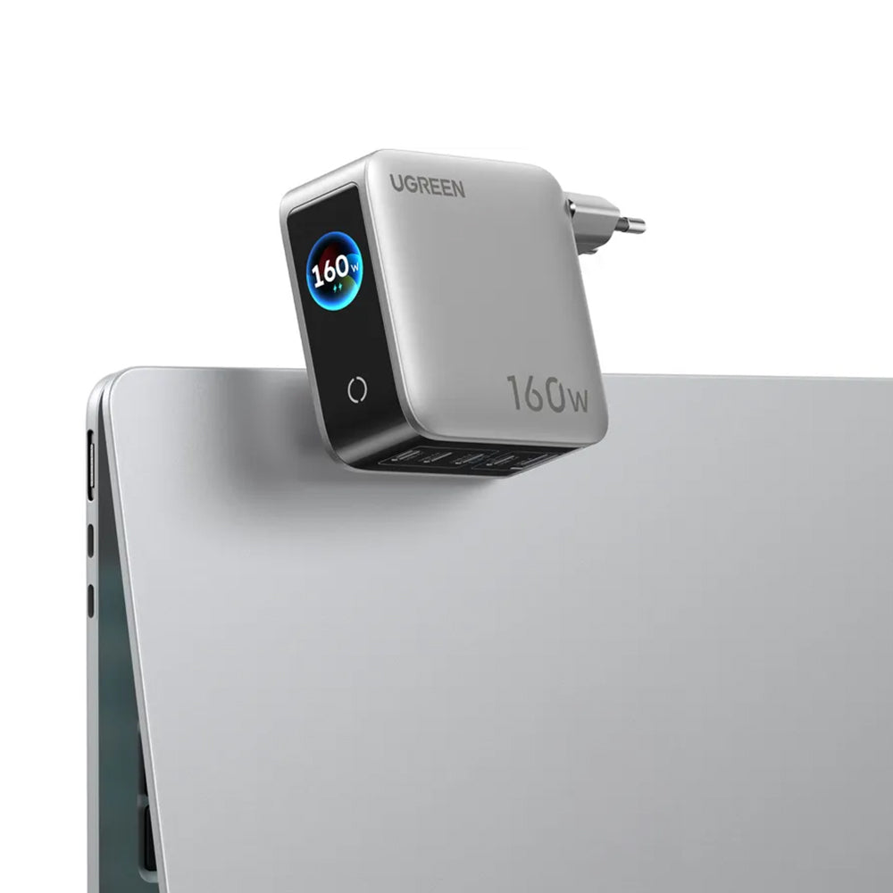 Φορτιστής πρίζας UGREEN Nexode Pro X774 (65637B) με οθόνη, 160 W, 5 A, 1 x USB-A - 4 x USB-C, Γκρι