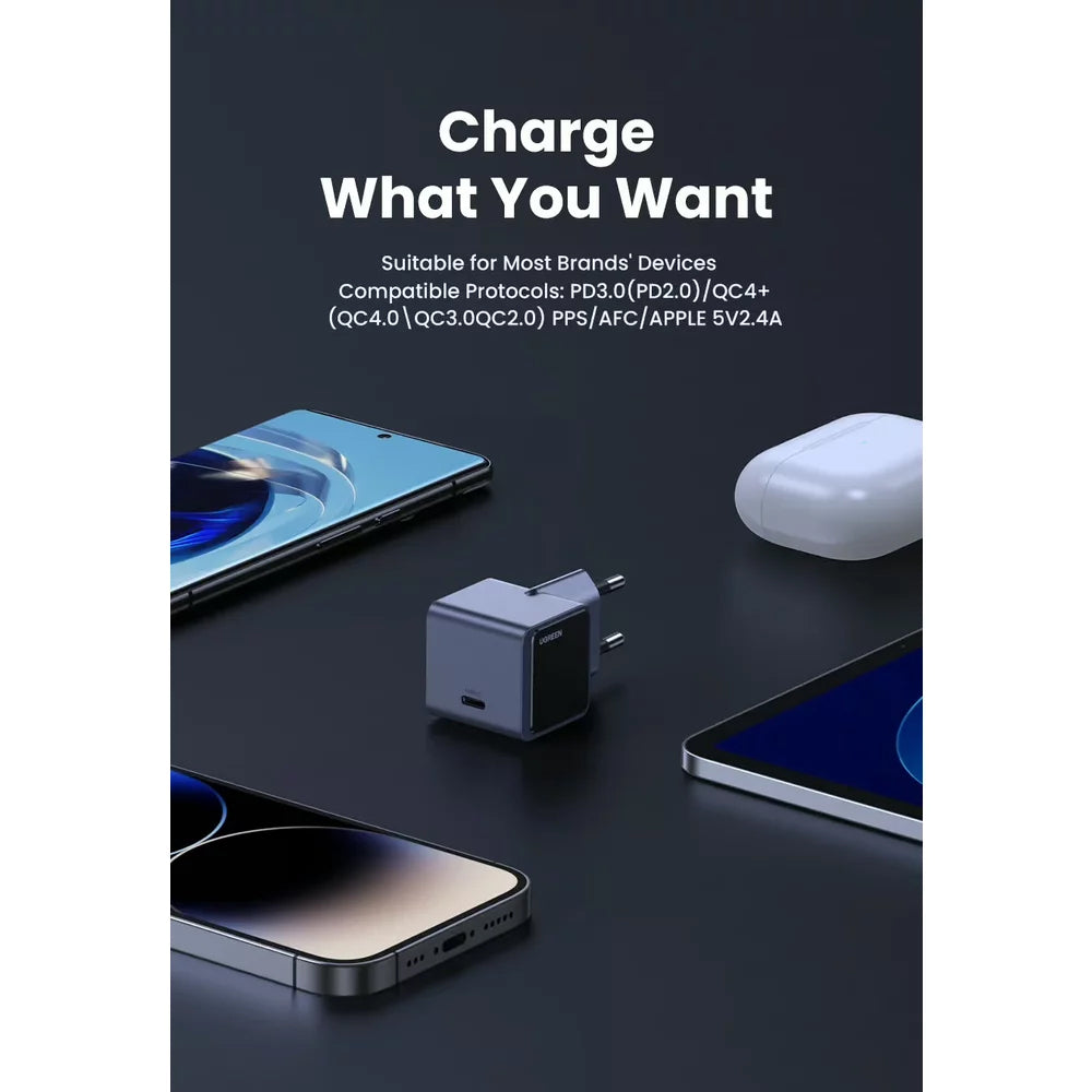 Φορτιστής δικτύου UGREEN X503 Nexode Air, 30W, 3A, 1 x USB-C, γκρι