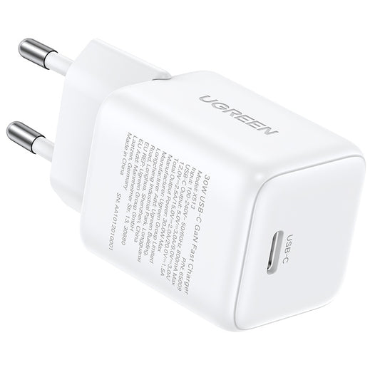 Φορτιστής Δικτύου UGREEN X513, 30W, 3A, 1 x USB-C, Λευκό