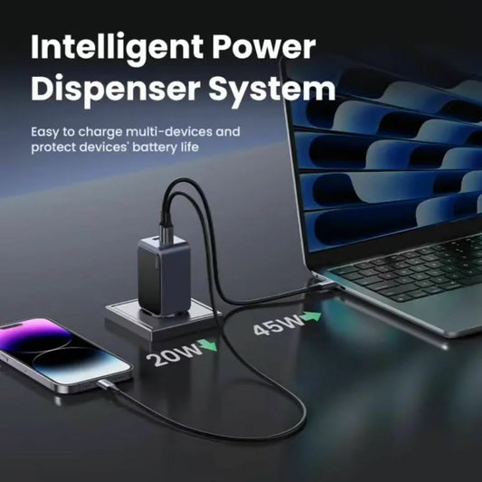 Φορτιστής δικτύου UGREEN X553 Nexode Pro, 65W, 3A, 1 x USB-A - 2 x USB-C, Γκρι