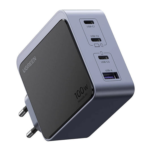 Φορτιστής δικτύου UGREEN X565 Nexode Air, 100W, 5A, 1 x USB-A - 3 x USB-C, γκρι