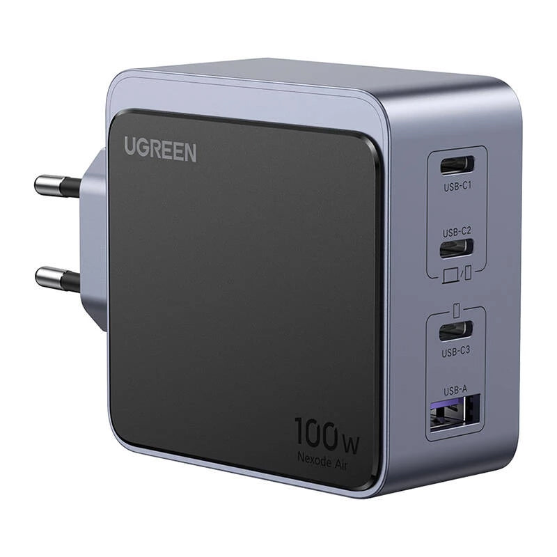 Φορτιστής δικτύου UGREEN X565 Nexode Air, 100W, 5A, 1 x USB-A - 3 x USB-C, γκρι