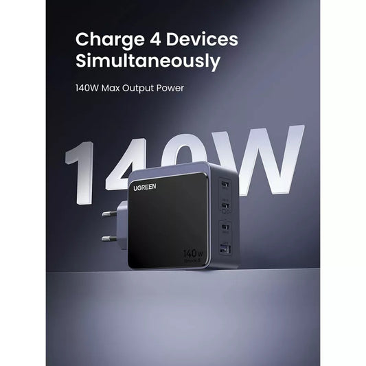 Φορτιστής Δικτύου UGREEN X570 Nexode S, 140W, 5A, 1 x USB-A - 3 x USB-C, Γκρι