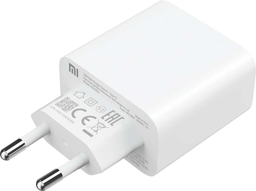 Φορτιστής δικτύου Xiaomi, 33W, 3A, 1 x USB-A - 1 x USB-C, λευκό BHR4996996GL