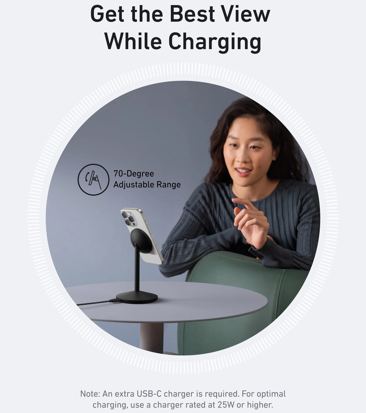 Φορτιστής Δικτύου Ασύρματος Anker MagGo Stand, 15W, 1.67A, Μαύρο A25X1H11