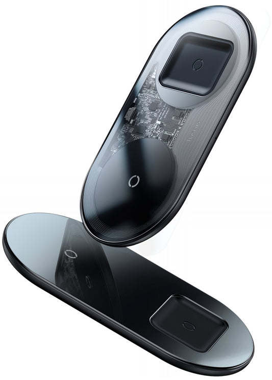 Φορτιστής Δικτύου Ασύρματος Baseus Simple 2in1, 15W, 1.67A, Διαφανής WXJK-A01