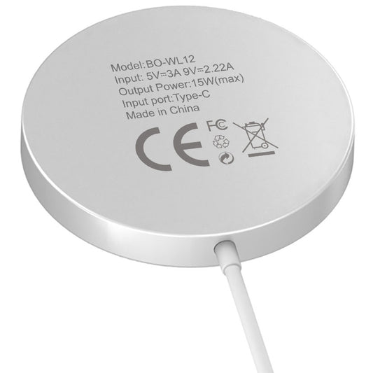 Ασύρματος φορτιστής δικτύου BWOO WL-12, 15W, 1.67A, λευκό