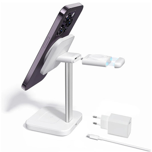 Φορτιστής Δικτύου Ασύρματος ESR HaloLock 3σε1, 15W, 1.67A, Λευκό