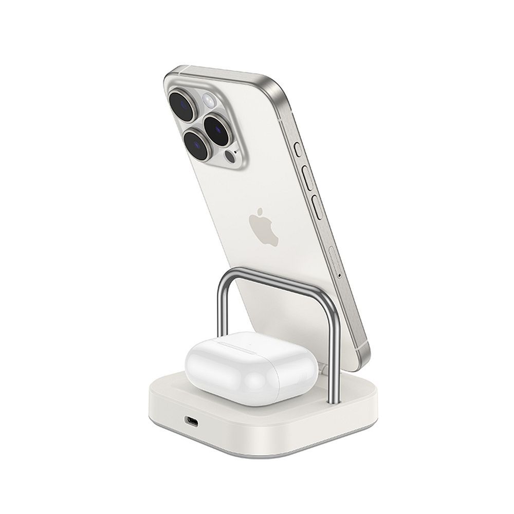 Φορτιστής Δικτύου Ασύρματος HOCO CQ16A 3σε1, 15W, 1.67A, Λευκό