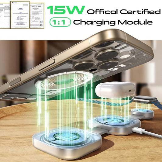 Lisen 3in1 Wireless Network Charger, 15W, 1.67A, Gray YL0424040001