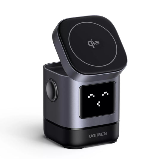 Ασύρματος φορτιστής δικτύου UGREEN W709 Uno 2in1, 15W, 1.67A, Μαύρο