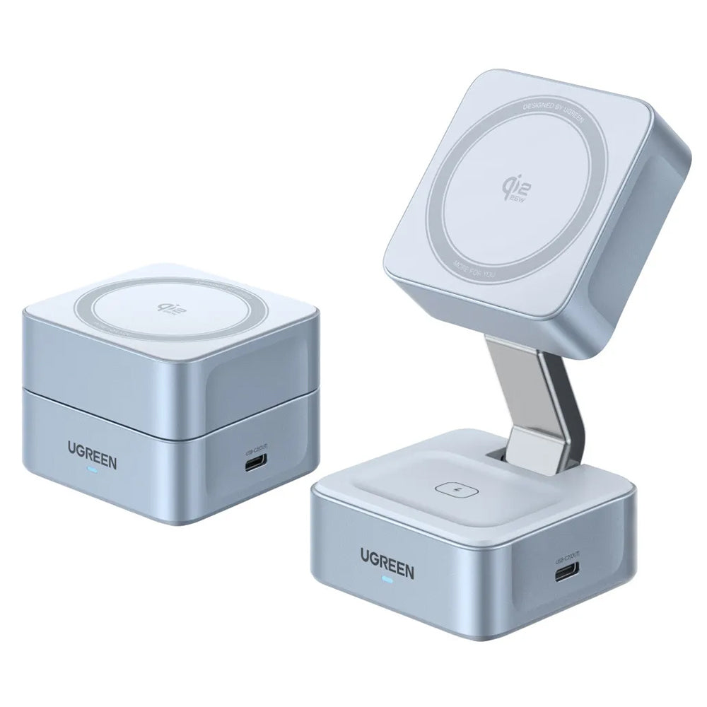 Φορτιστής Δικτύου Ασύρματος UGREEN W752 2σε1, 35W, 3A, 1 x USB-C, Μπλε