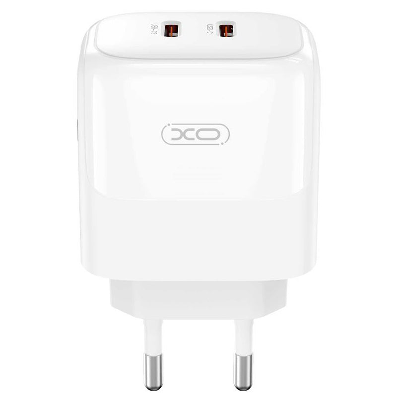 Φορτιστής δικτύου XO Design L140, 35W, 3A, 2 x USB-C, Λευκό