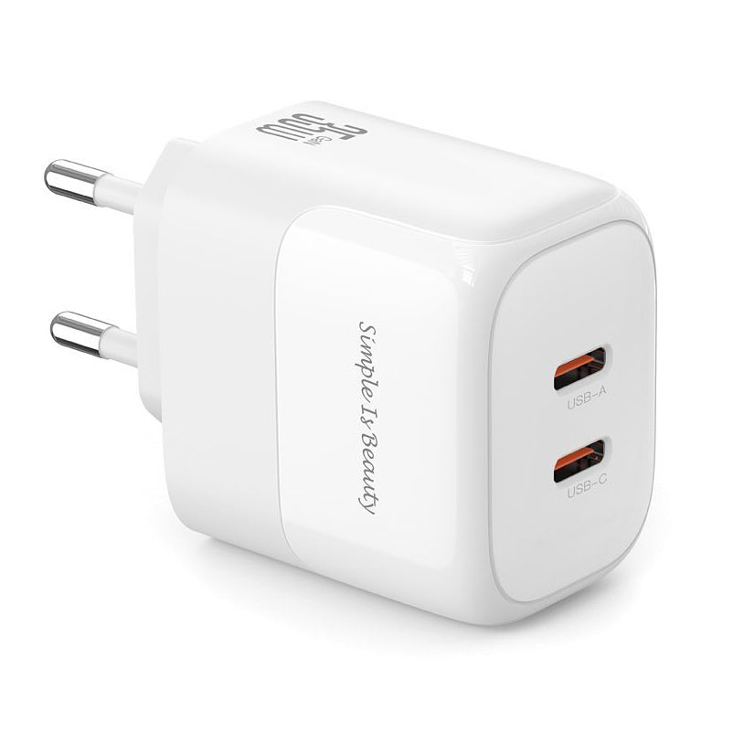 Φορτιστής δικτύου XO Design L140, 35W, 3A, 2 x USB-C, Λευκό