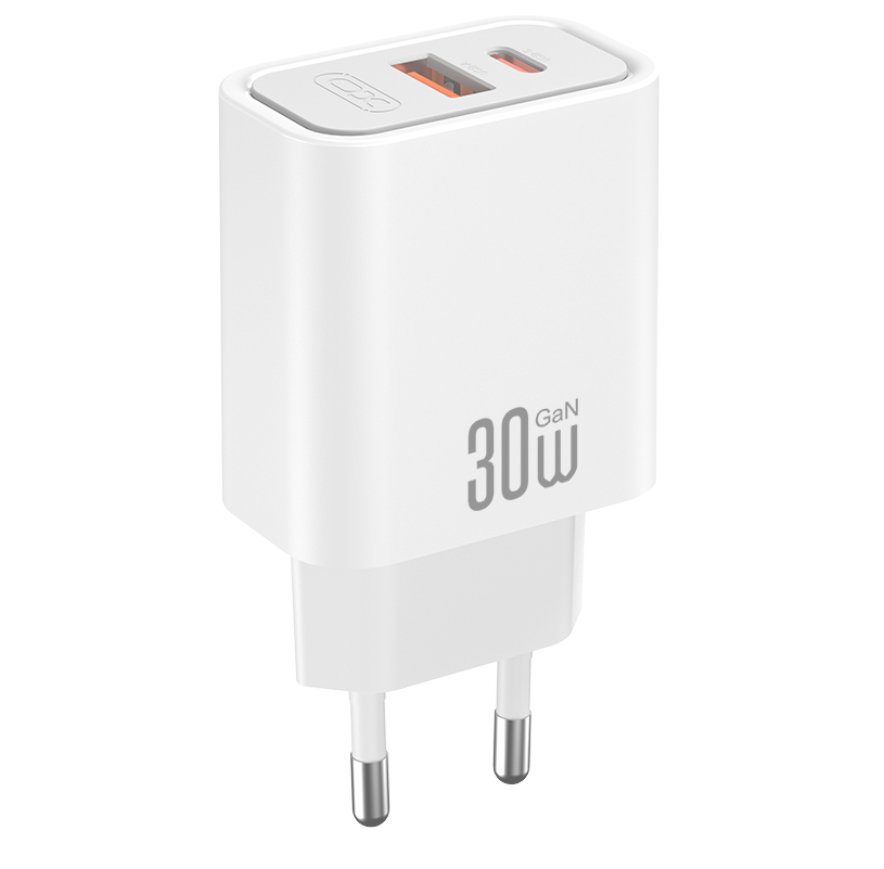 Φορτιστής Δικτύου XO Design CE42, 30W, 3A, 1 x USB-A - 1 x USB-C, Λευκός