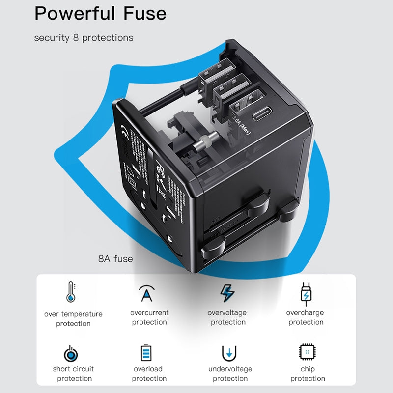 Φορτιστής Δικτύου Yesido MC10 Travel, 12W, 2.4A, 1 x USB-C - 3 x USB-A, Μαύρο