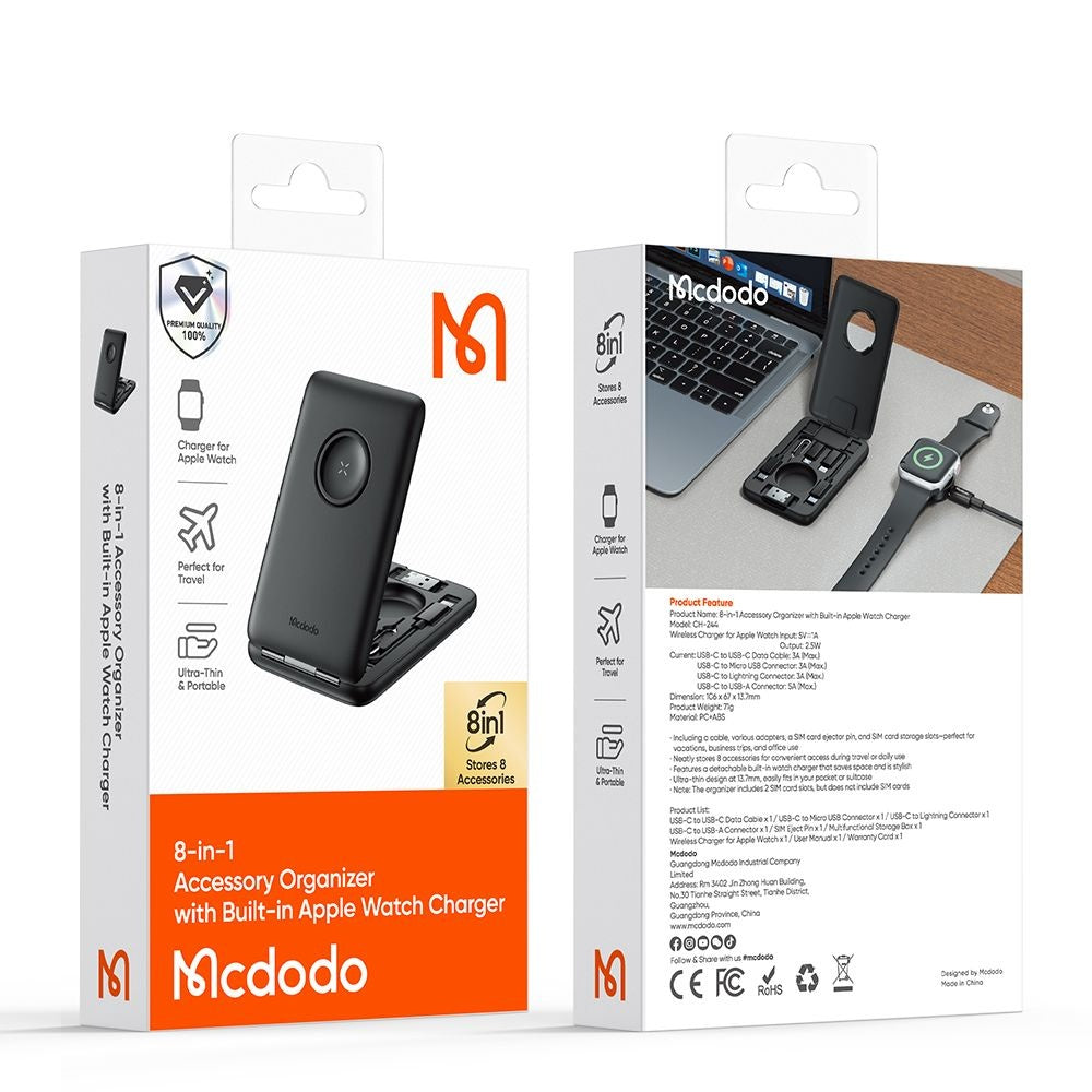 Ασύρματος Φορτιστής με Οργανωτή McDodo CH-2440 8σε1 για Apple Watch Series, Μαύρο