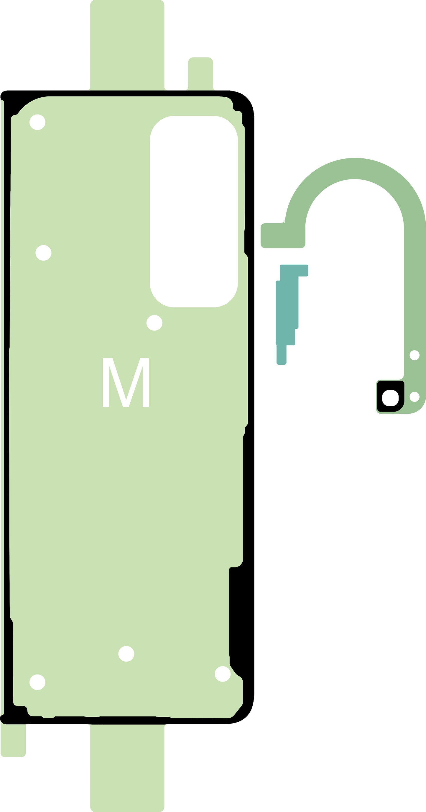 Kit Αυτοκόλλητο Καπάκι Μπαταρίας Samsung Galaxy Z Fold4 F936, Service Pack GH82-29456A