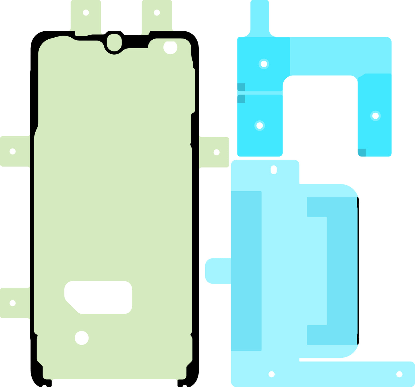 Kit Αυτοκόλλητο Οθόνης Samsung Galaxy S22 5G S901, Service Pack GH82-30244A