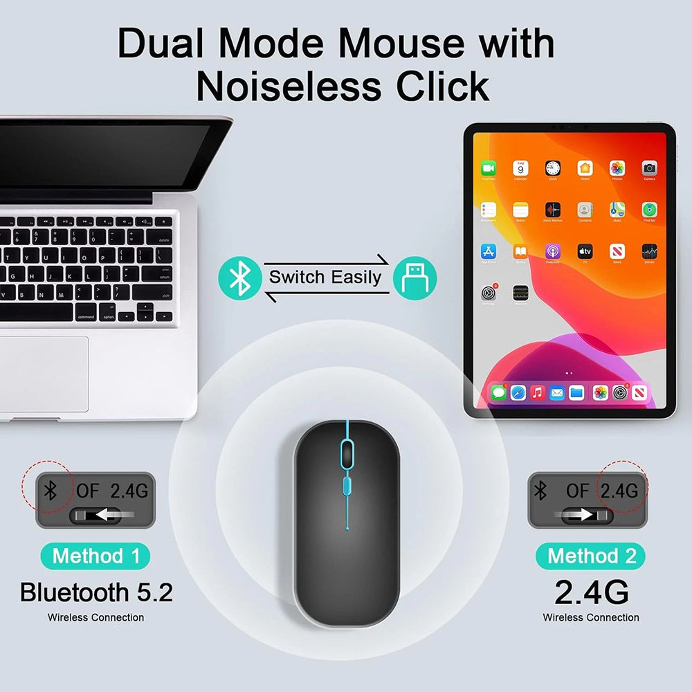 Σετ Ασύρματο Πληκτρολόγιο Ποντίκι Techsuit AirCombo WKM1, BT / Wi-Fi, Μαύρο