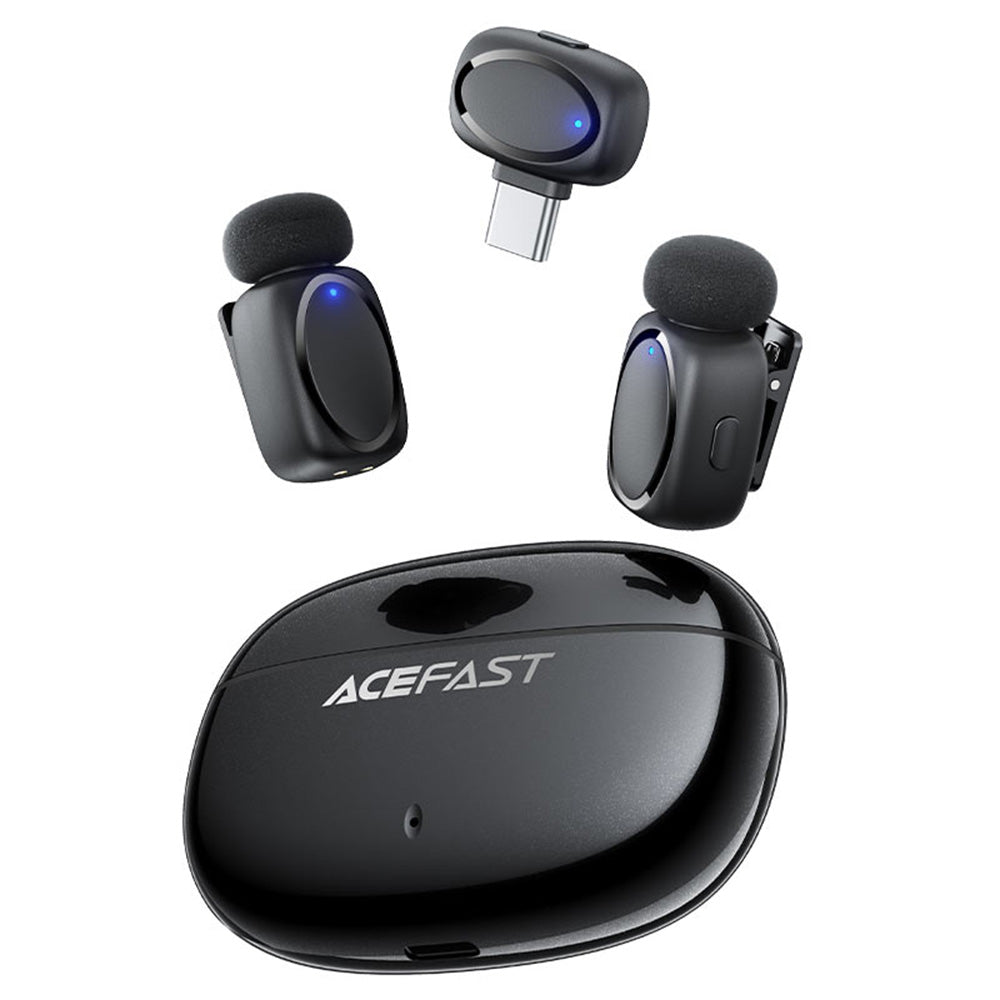 Lavaliera Acefast R2, USB-C, Σετ 2 τεμάχια, Μαύρη