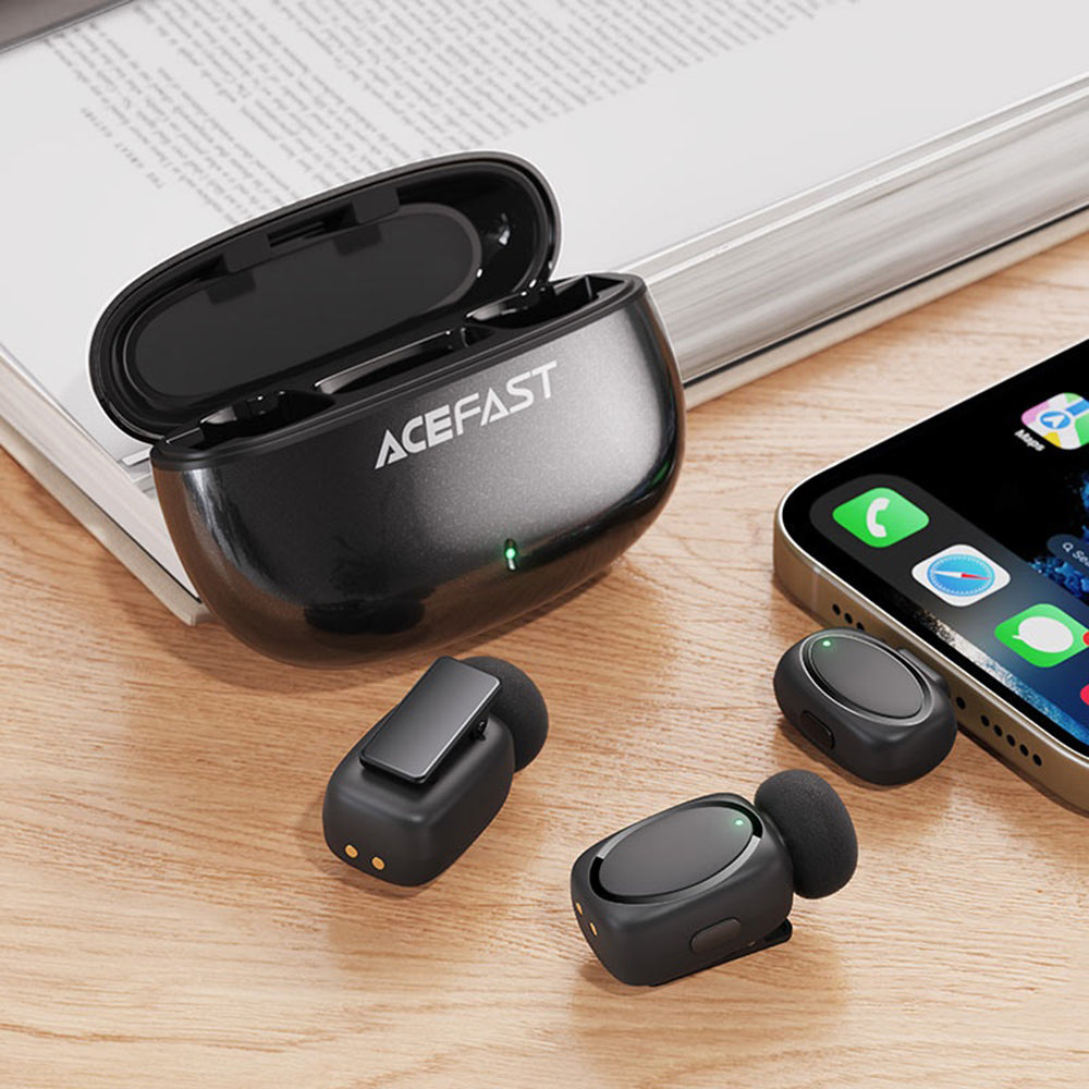 Lavaliera Acefast R2, USB-C, Σετ 2 τεμάχια, Μαύρη