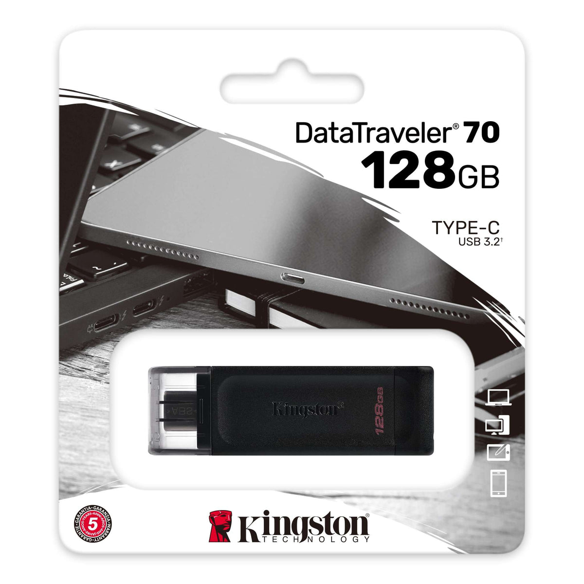 Εξωτερική Μνήμη USB-C Kingston DT70, 128Gb DT70/128GB