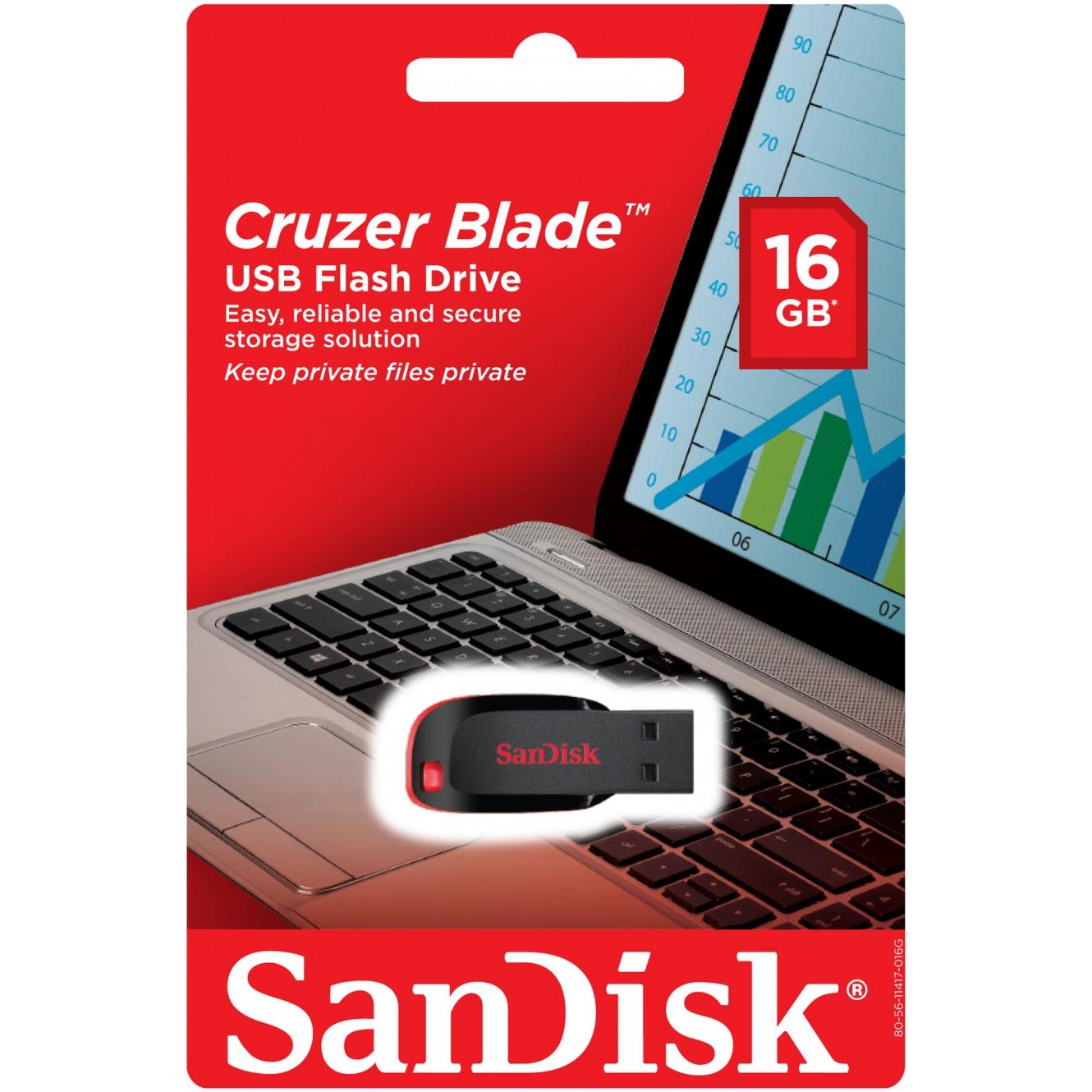 Εξωτερική Μνήμη USB-A SanDisk Cruzer Blade, 16Gb SDCZ50-016G-B35